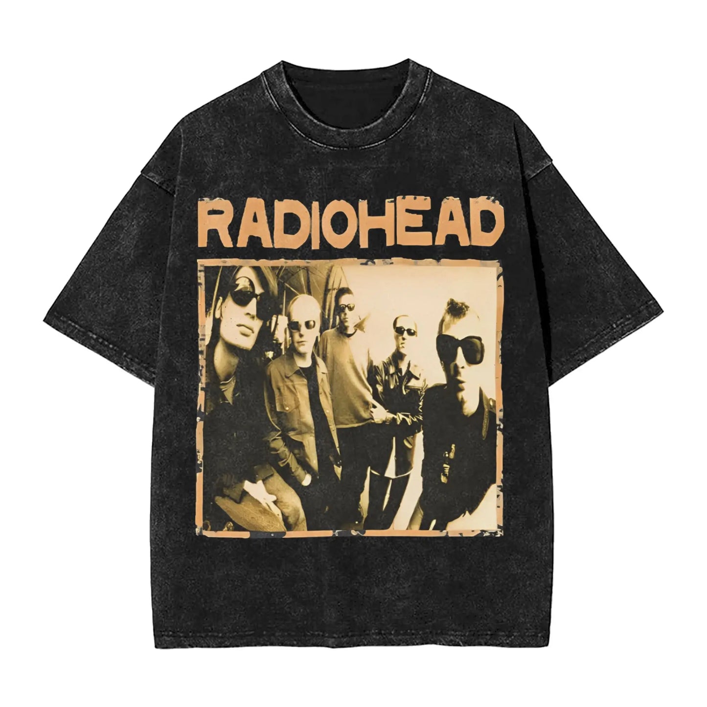 Men Radiohead Rock Band T Shirts  Tops Beach Vintage Short Sleeve T-Shirt O Neck Trending Pattern Tshirt Wholesale