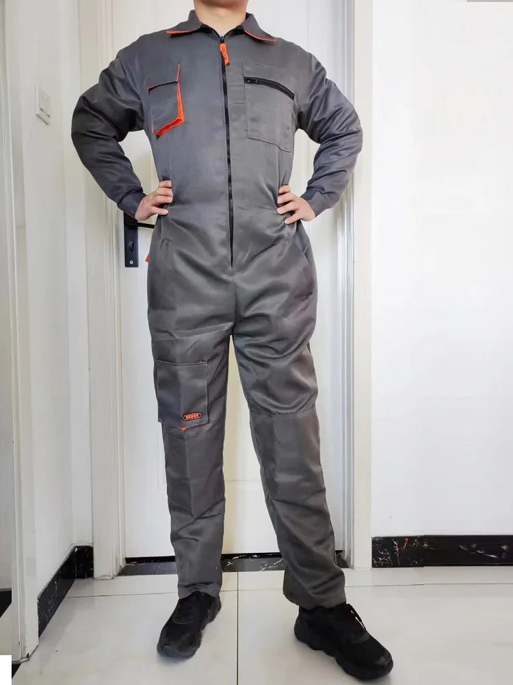 Work Overall Uniform Men‘s Working Coverall Welding Suit Car Repairmen Workshop Jumpsuit Mechanic Uniform Workwear overol hombre