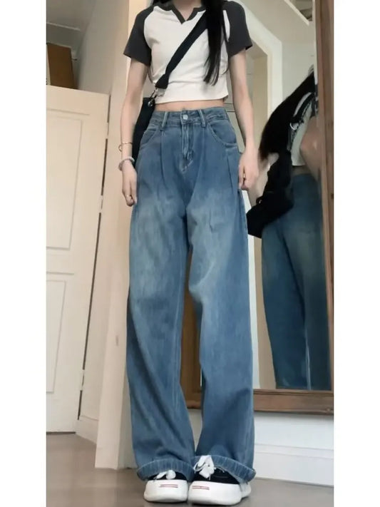 Jeans Woman Pants American Vintage High Waist Jeans Ladies Women's Denim Pants Women's Spring Clothes Shoujo Girl Style Jean
