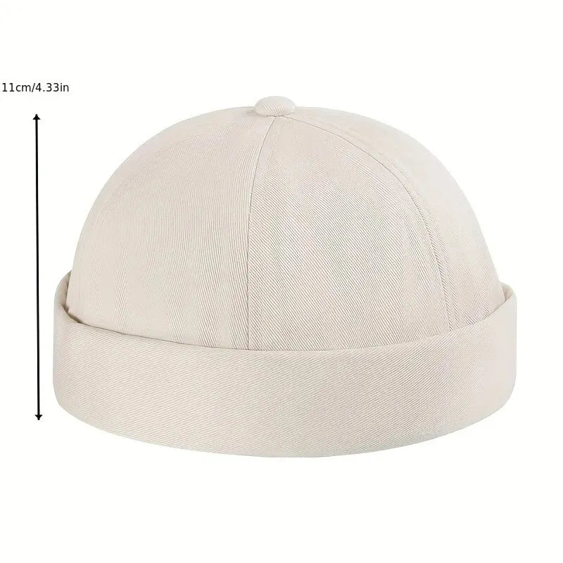 Fashion Brimless Caps Vintage Dome Hat Fashion Beanies Cotton Adjustable Unisex Men Women Hip Hop Hats Versatile Melon Skin Cap