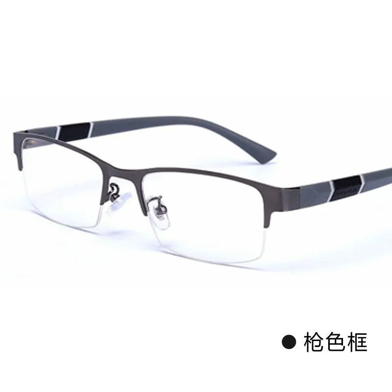 Glasses Men Anti-Blue Light Business Reading Glasses Vintage Half Frame Eye Protection Ultra Light Office Eyeglasses