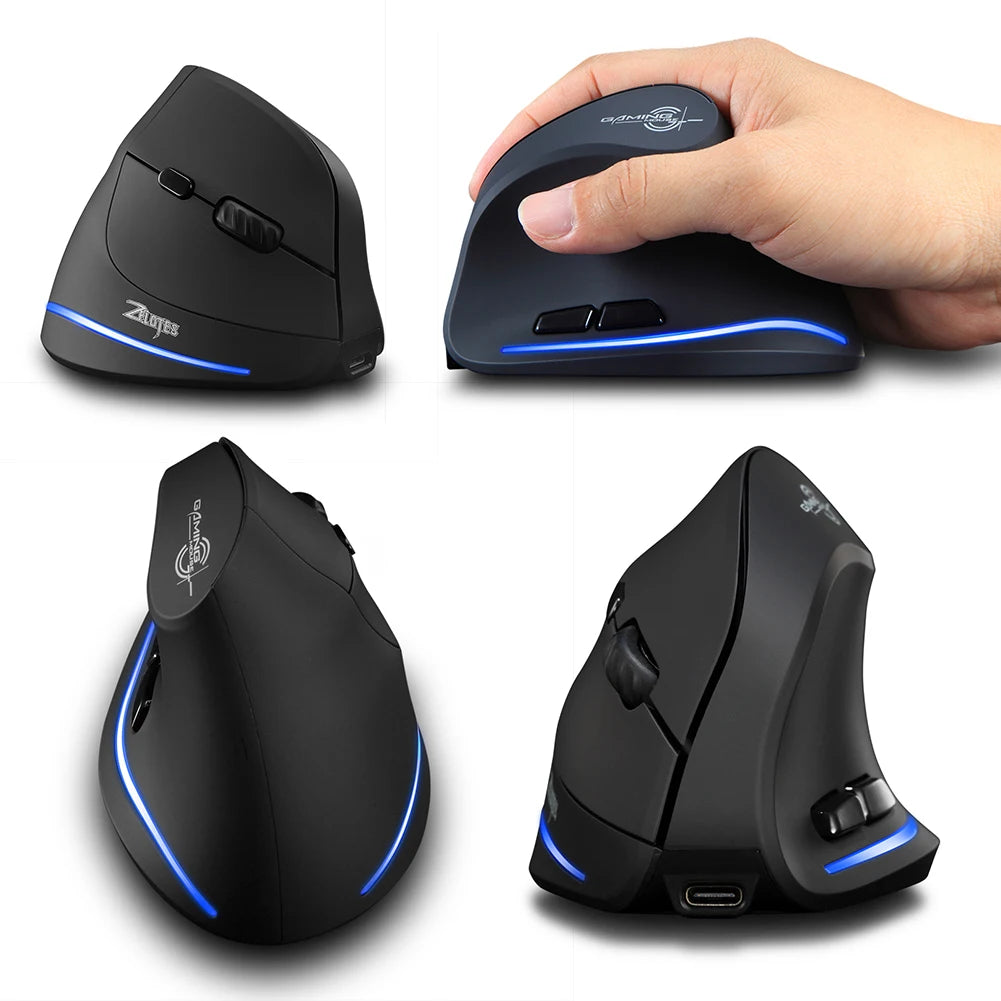 Laptops Computer PC Mice Bluetooth-Compatible +2.4GHz+Wired Rechargeable 4800 DPI 7 Buttons for Laptop Laptop PC MacBook Windows