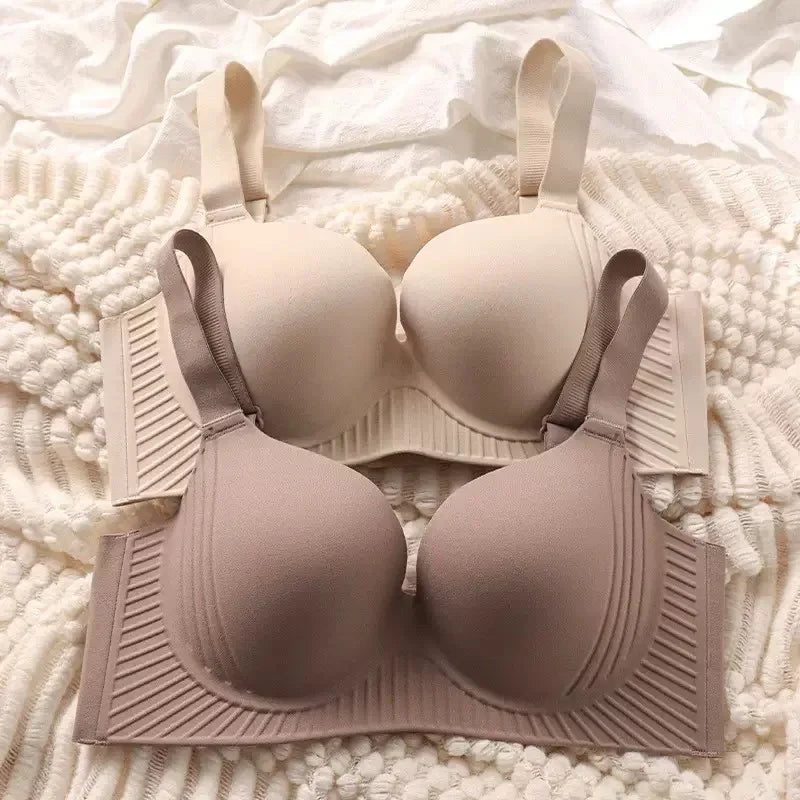 Women's Bra with Large Breasts Showing Small Underwear, Gathered and Slimming, Adjustable Women's Bra Without Steel Rings