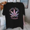 marijuana psychedelic Y2K style Women's pure cotton comfortable T-shirt