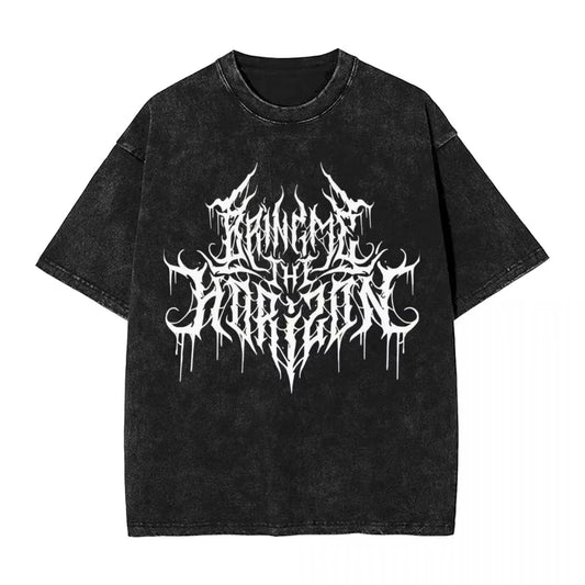 2025 T Shirts Men Clothing BMTH Bring Me The Horizons Brutal Funny Logo T-Shirt Summer Vintage T Shirts Cotton Trending Graphic