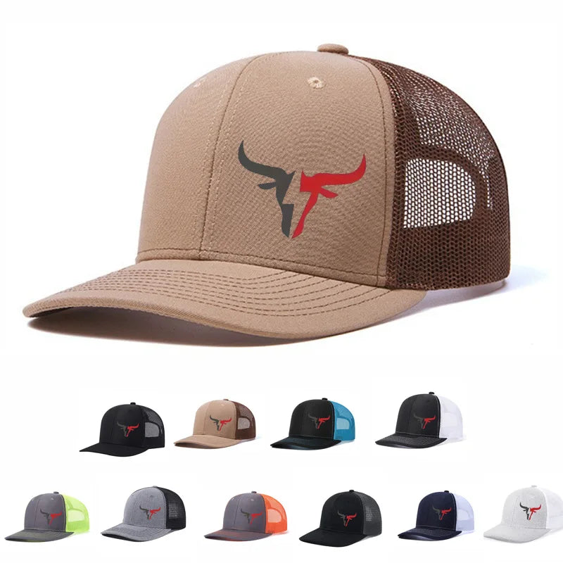 Spring and Summer Hip Hop Caps Fashion Men's Mesh HatAdjustable Street Dance Baseball Hat Unisex Fishing Hat Truck Cap A Sun Hat
