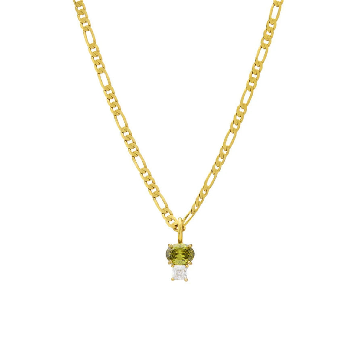 Zircon necklace, colorful zircon necklace, simple, light luxury, gold-plated, color preserving, women's gift