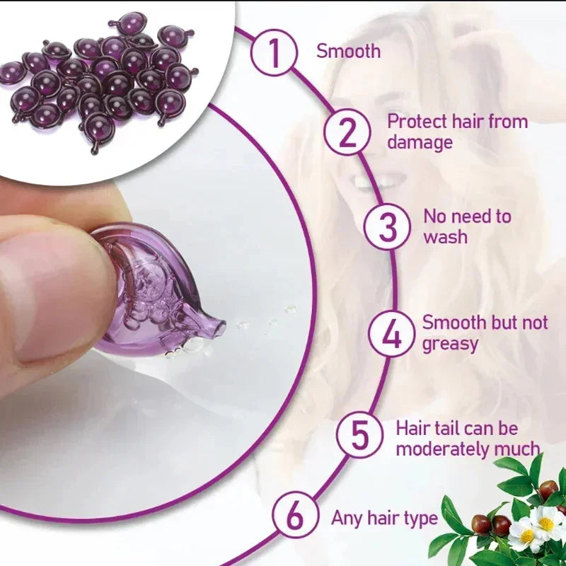 Hair Vitamin Capsule Keratin Oil Fast Restore Soft Smooth Shiny Hair Care Nourish Repair Hair Damaged Splitting Treatment Produc