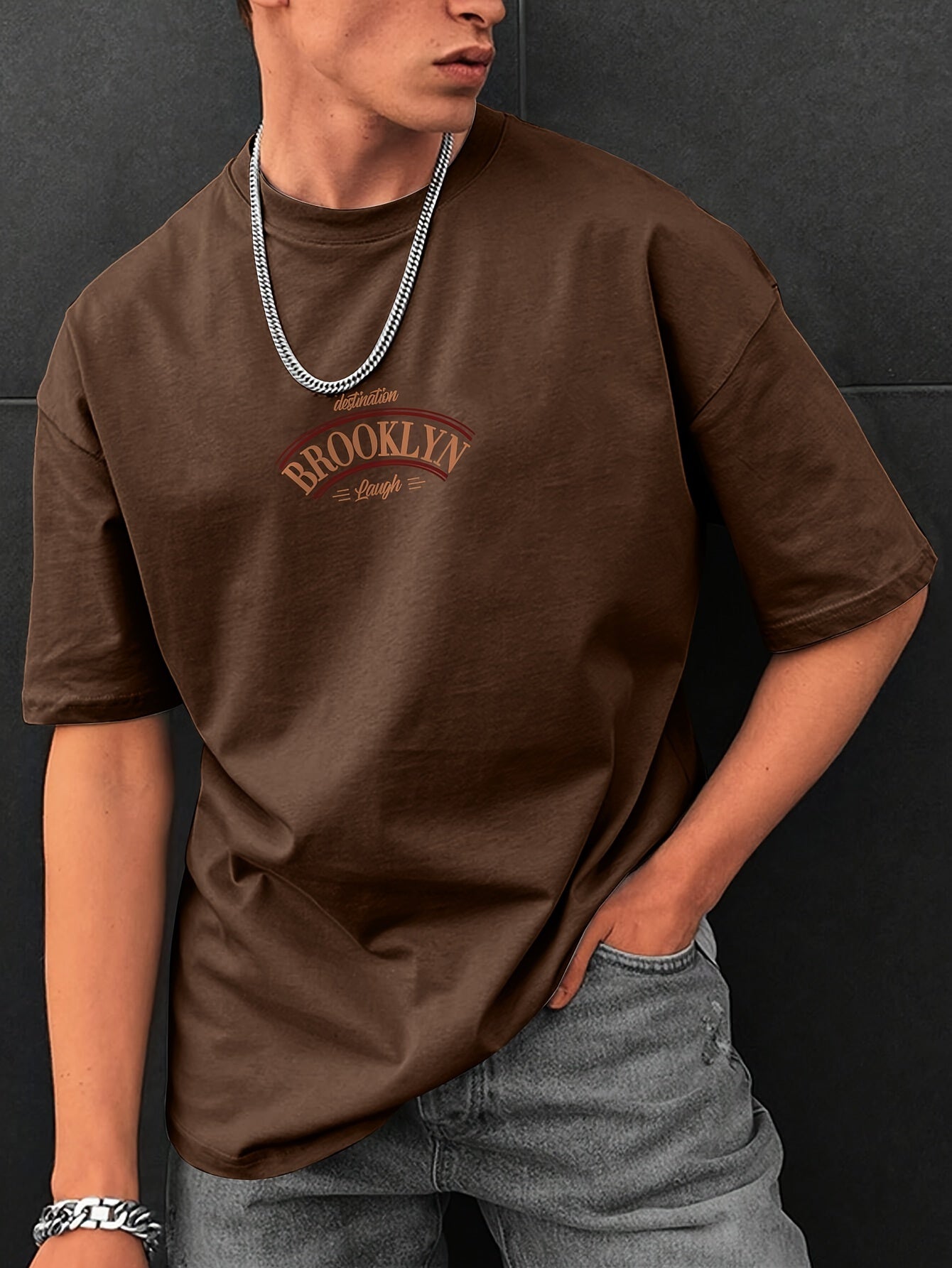 Letter Print, Men's Graphic Design Crew Neck T-shirt, Casual Comfy Tees Tshirts For Summer, Men's Clothing Tops For Daily Vacation Resorts