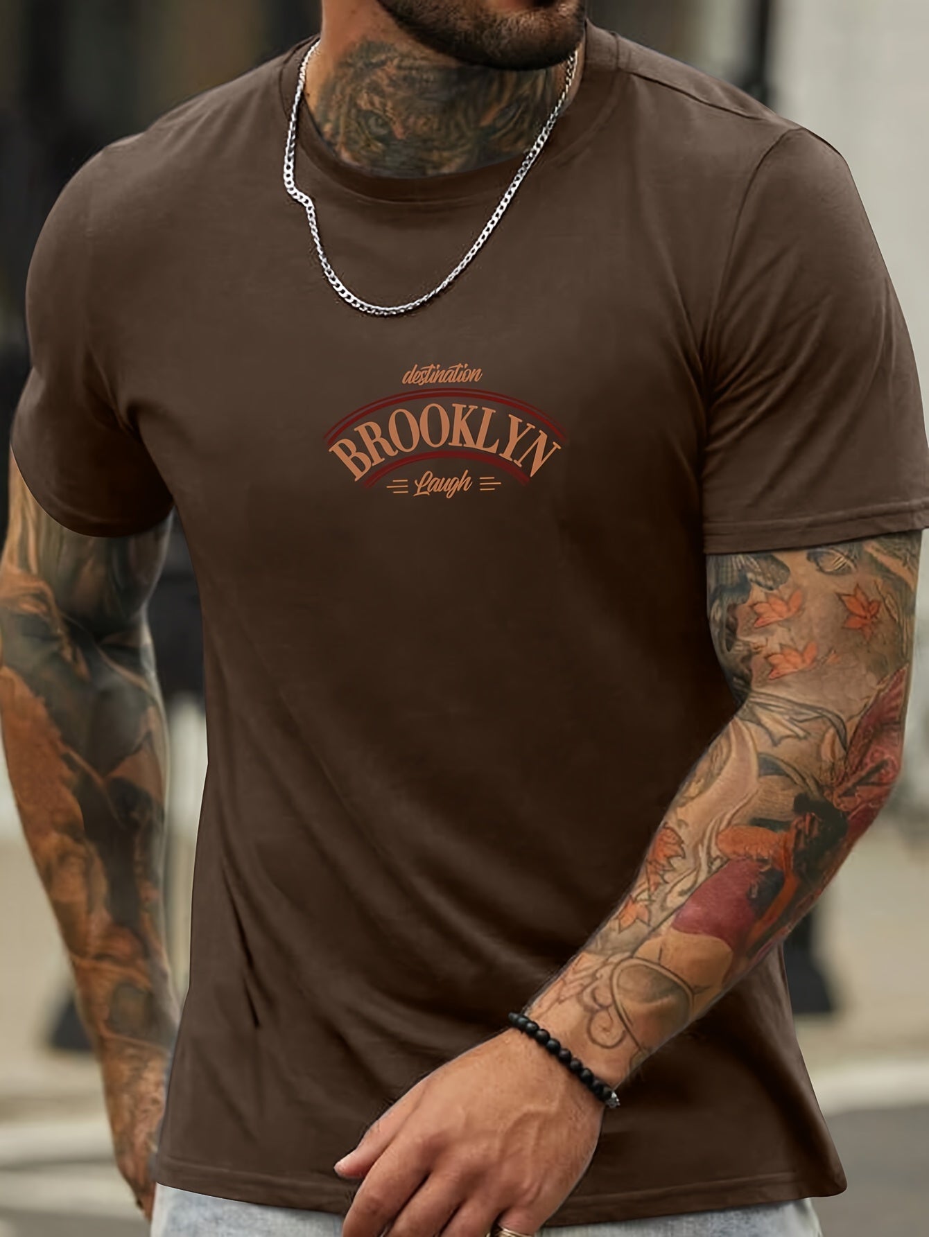 Letter Print, Men's Graphic Design Crew Neck T-shirt, Casual Comfy Tees Tshirts For Summer, Men's Clothing Tops For Daily Vacation Resorts