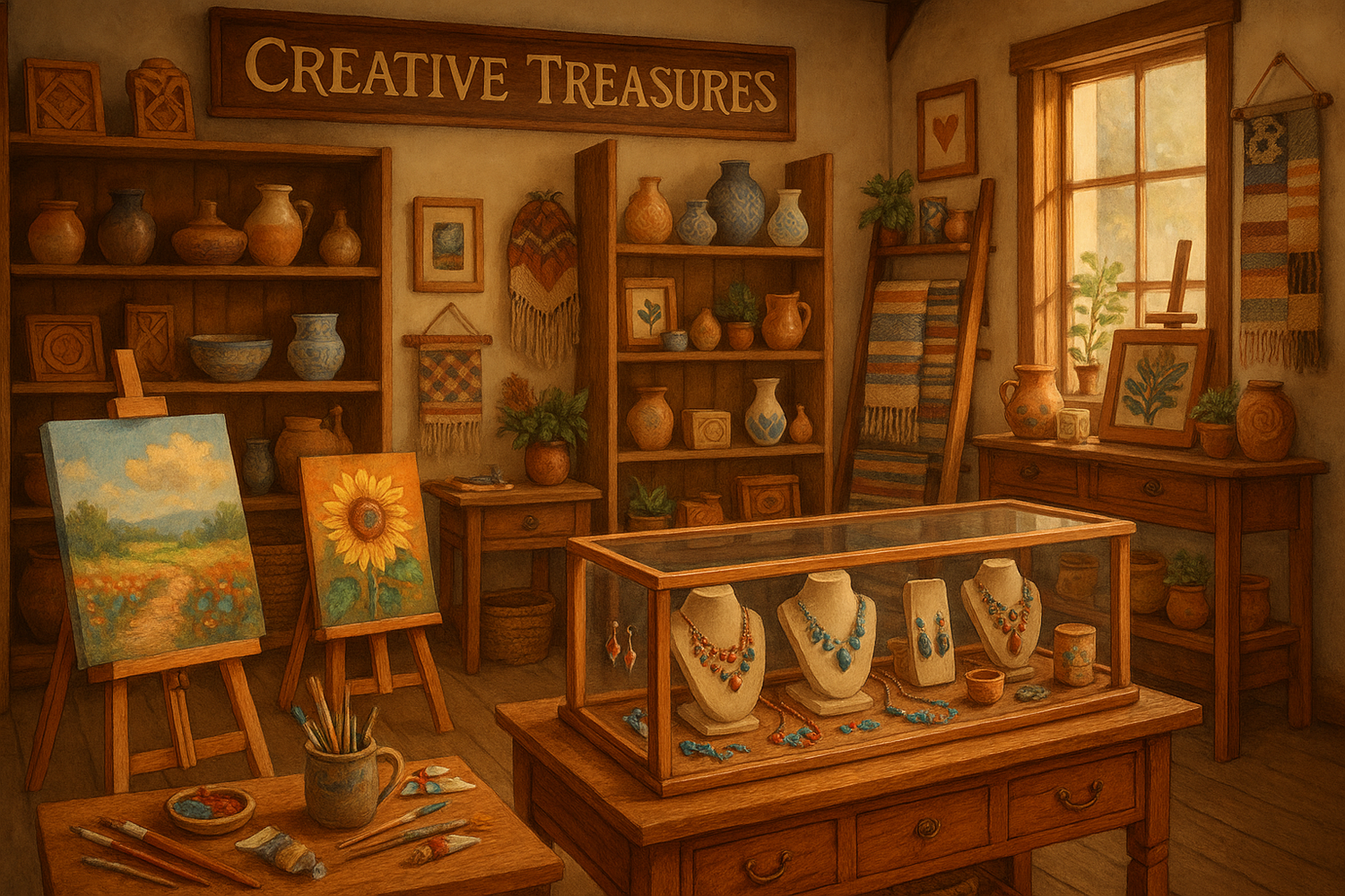 Welcome to Creative Treasures, your one-stop destination for beautifully handcrafted art and unique crafts. Each item in our collection is made with passion, creativity, and care – from original paintings and custom home décor to handmade jewelry, traditional crafts, and one-of-a-kind gifts.